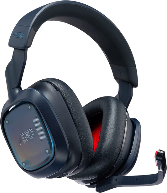 Astro A30 LIGHTSPEED Wireless Gaming Headset, Bluetooth, Dolby Atmos/3D Audio compatible, Detachable Boom, 27h battery, for PS5, PS4, Xbox, Nintendo Switch, PC, Android - Navy/Red - Games Cor