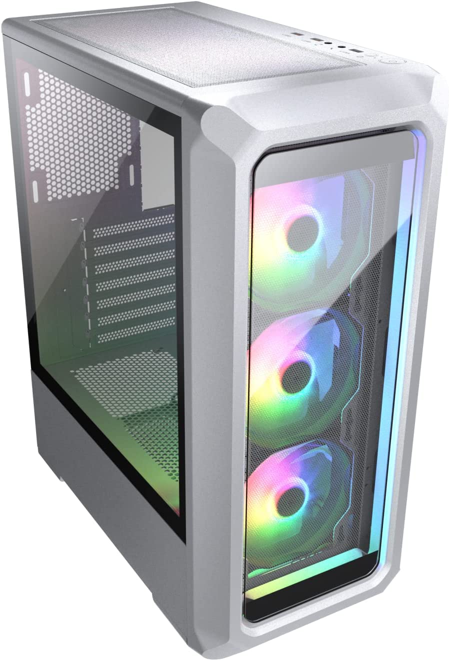 Cougar Archon 2 RGB, Archon 2 RGB Brilliant ARGB Mid Tower Case with Crystalline Tempered Glass, White