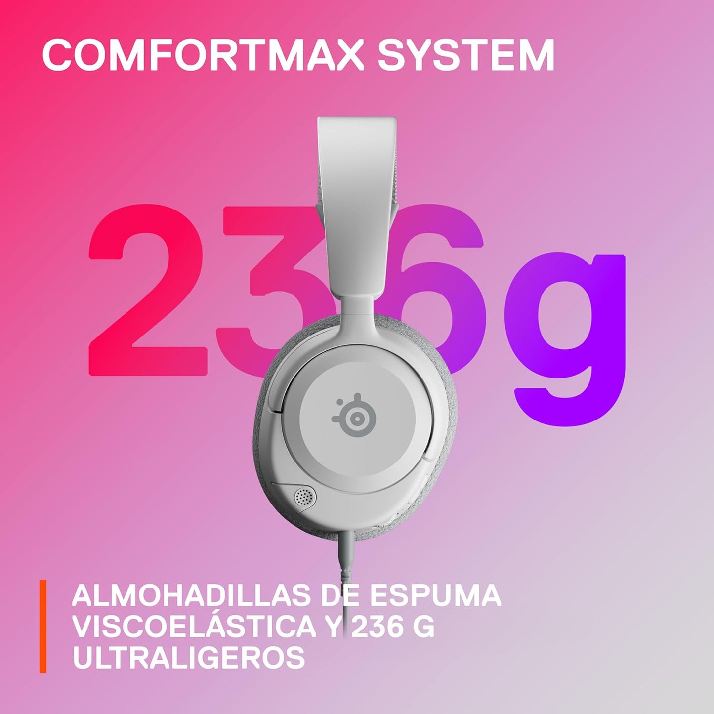 SteelSeries Arctis Nova 1 Multi-System Gaming Headset — Hi-Fi Drivers — 360° Spatial Audio — Comfort Design — Durable — Ultra Lightweight — Noise-Cancelling Mic — PC, PS5/PS4, Switch, Xbox - White