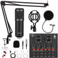 ALPOWL Podcast Equipment Bundle, Audio Interface with All in One Live Sound Card and Condenser Microphone, Perfect for Recording, Broadcasting, Live Streaming (black)