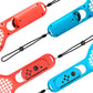 DOBE 2 Pack Tennis Racket for Nintendo Switch Joy-Con Controller Grips Tennis Racket with Hand Straps for Mario Tennis Aces (Blue and Red)