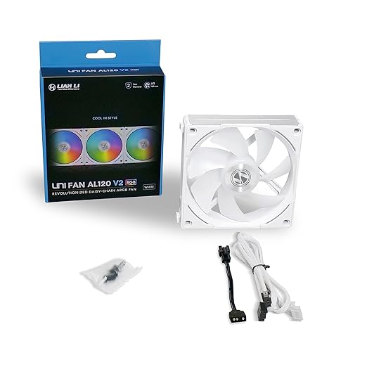 Lian Li UNI Fan AL120 V2 120mm White Single Pack Without Controller (only Compatible with UNI Fan AL V2)