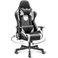 OneGame Gaming Chair, High Back Computer Leather Game Chair 155°Adjustable Backrest Swivel Ergonomic Office Gamer Chair with Lumbar Support-White&Black