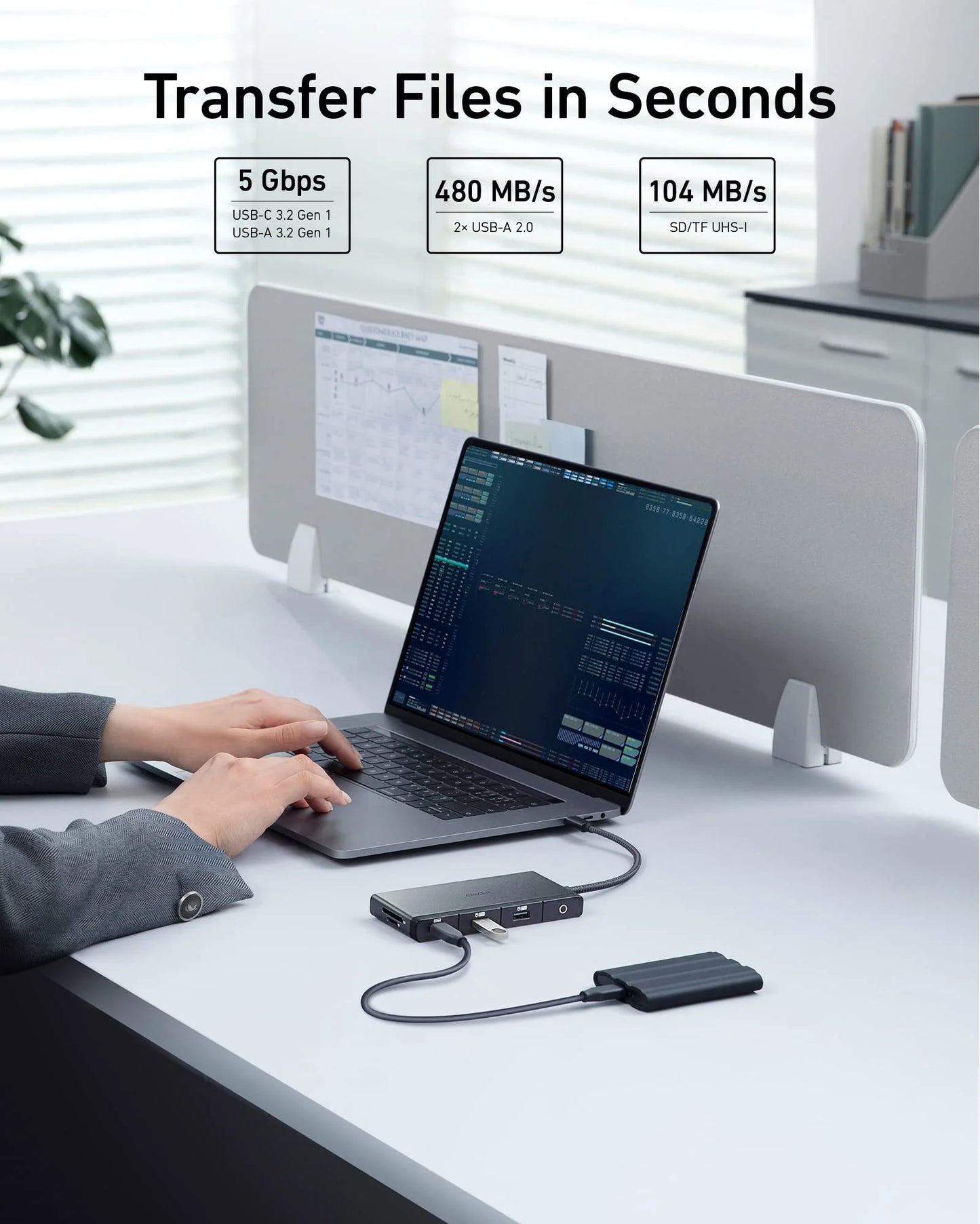 Anker Powerhub USB-C Hub 9-in-1 4K HDMI B2B - UN Black, A8373H11