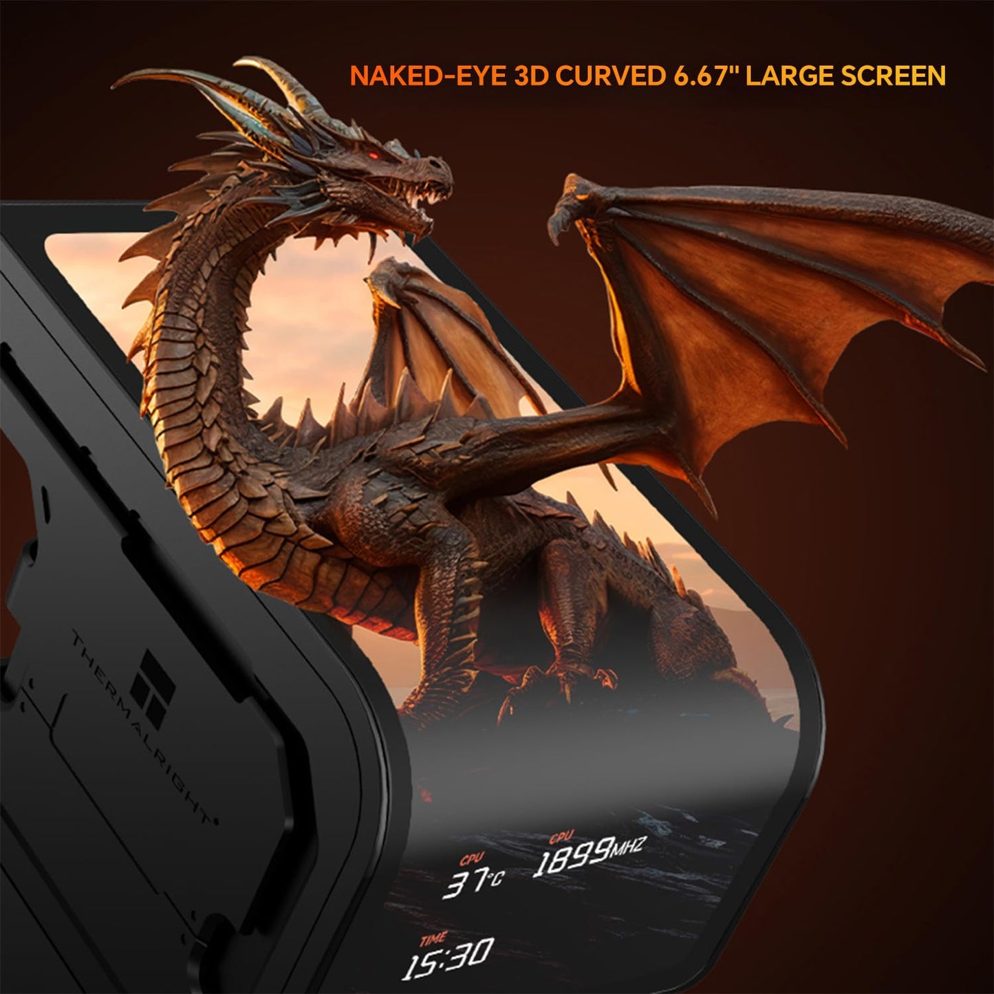 Thermalright Wonder Vision 360 UB ARGB Black CPU AIO Cooler,360mm Radiator, 2K 60HZ Curved Screen 3D with 2400x1080 Resolution,for AM4/AM5,Intel LGA1851/1700,6.67in 3D Screen High Performance Pump