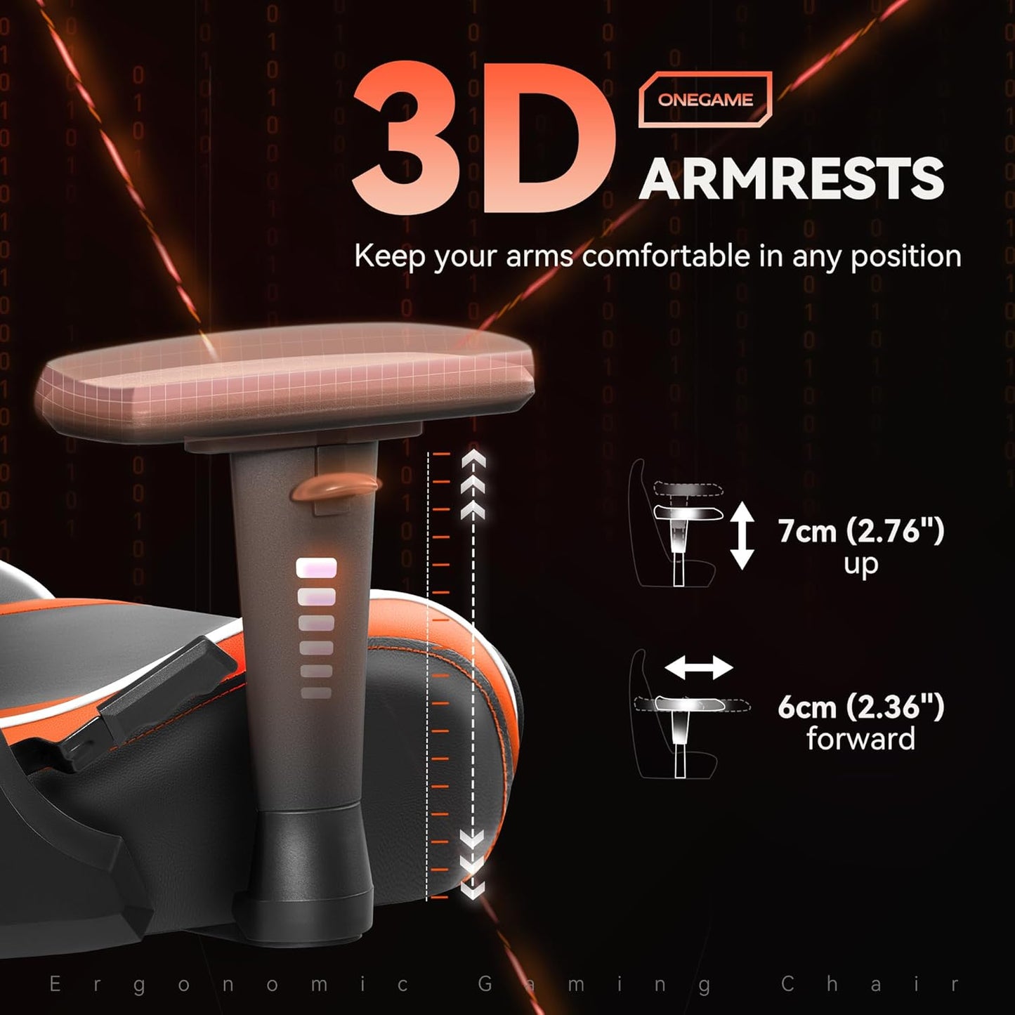 OneGame Gaming Chair, High Back Computer Leather Game Chair 155°Adjustable Backrest Swivel Ergonomic Office Gamer Chair with Lumbar Support-Orange& Black