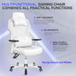 OneGame Video Gaming Chair, Breathable Swivel Chair Adjustable Backrest Ergonomic PC with Lumbar Support, White