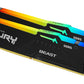 Kingston Fury Beast RGB 32GB 6000MT/s DDR5 CL40 DIMM Desktop Memory (Kit of 2) Single Module,Intel XMP 3.0-GC