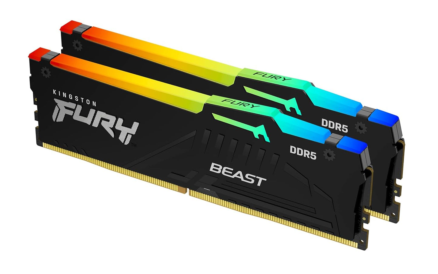 Kingston Fury Beast RGB 32GB 6000MT/s DDR5 CL40 DIMM Desktop Memory (Kit of 2) Single Module,Intel XMP 3.0-GC