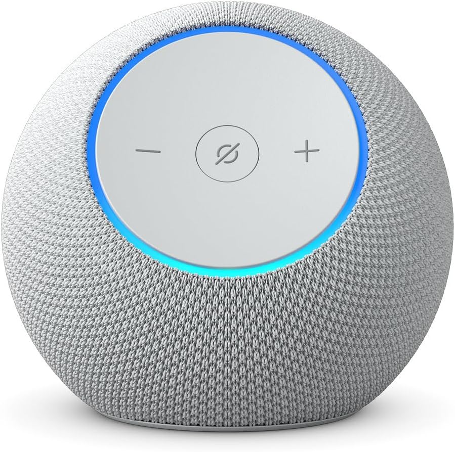 Amazon Echo Dot Max (Newest Model) – Alexa Smart Speaker with Room-Filling Sound, 3x Bass, Built-in Smart Home Hub & Alexa+ (Glacier White)