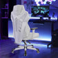 OneGame Video Gaming Chair, Breathable Swivel Chair Adjustable Backrest Ergonomic PC with Lumbar Support, White