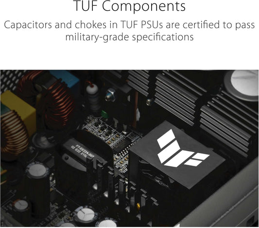 ASUS TUF Gaming 1000W Gold White Edition (1000 Watt, Fully Modular Power Supply, 80+ Gold Certified, Military-Grade Components, Dual Ball Bearing, Axial-tech Fan, PCB Coating.