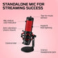 HyperX QuadCast - USB Condenser Gaming Microphone, for PC, PS4, PS5 and Mac, Anti-Vibration Shock Mount, Four Polar Patterns, Pop Filter, Gain Control, Podcasts, Twitch, YouTube, Discord, Red LED