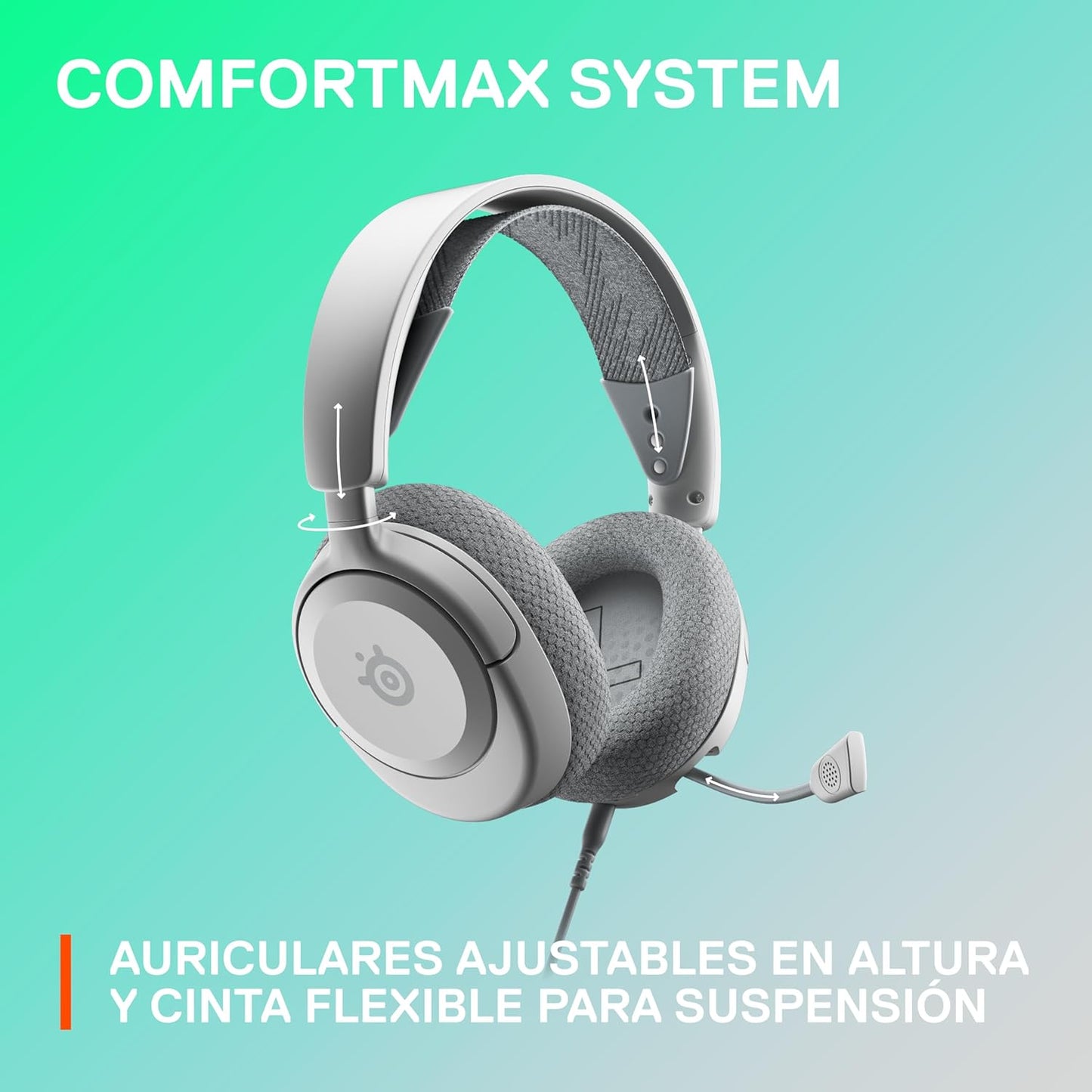 SteelSeries Arctis Nova 1 Multi-System Gaming Headset — Hi-Fi Drivers — 360° Spatial Audio — Comfort Design — Durable — Ultra Lightweight — Noise-Cancelling Mic — PC, PS5/PS4, Switch, Xbox - White