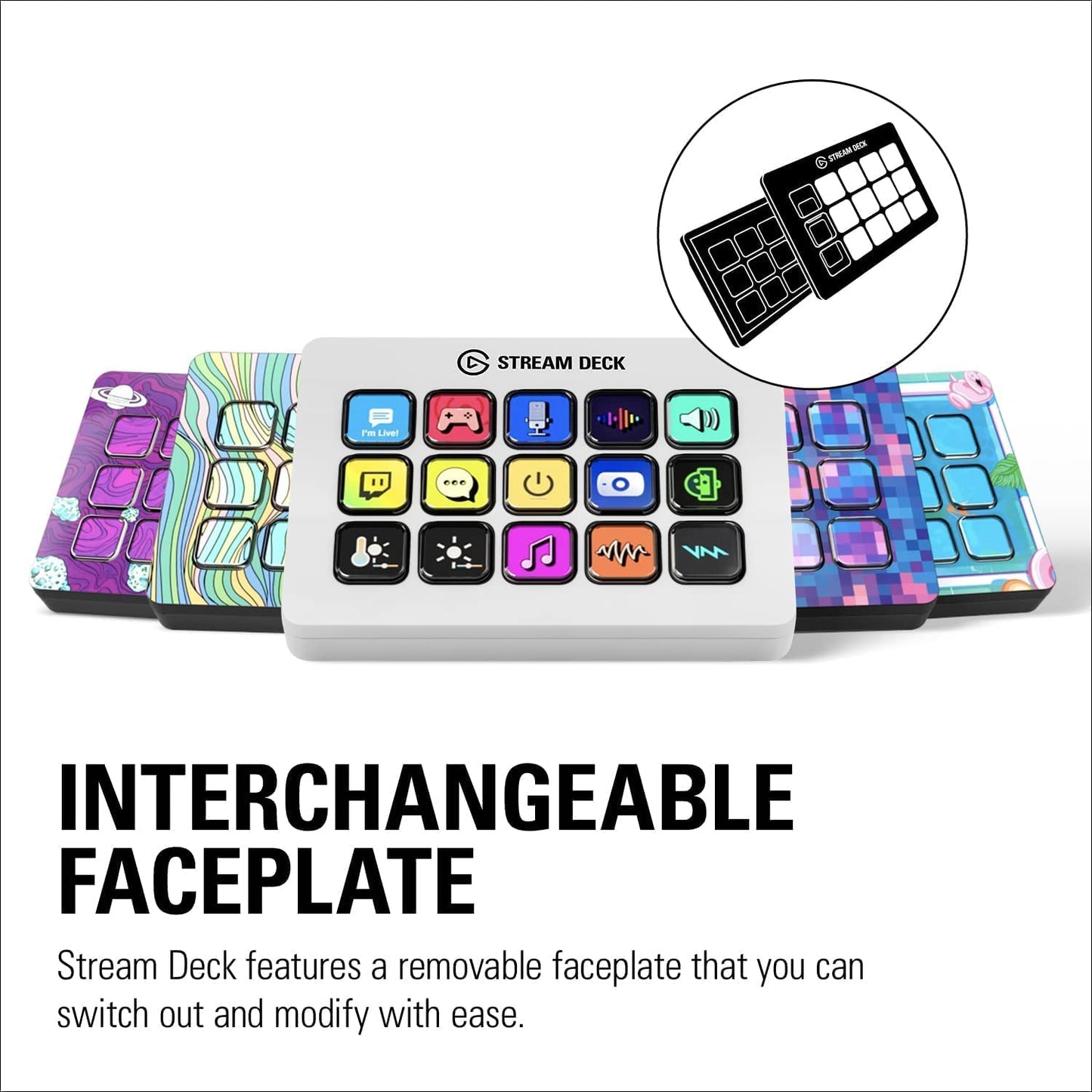 Elgato Stream Deck MK.2 White – Studio Controller, 15 macro keys, trigger actions in apps and software like OBS, Twitch, YouTube and more, works with Mac and PC