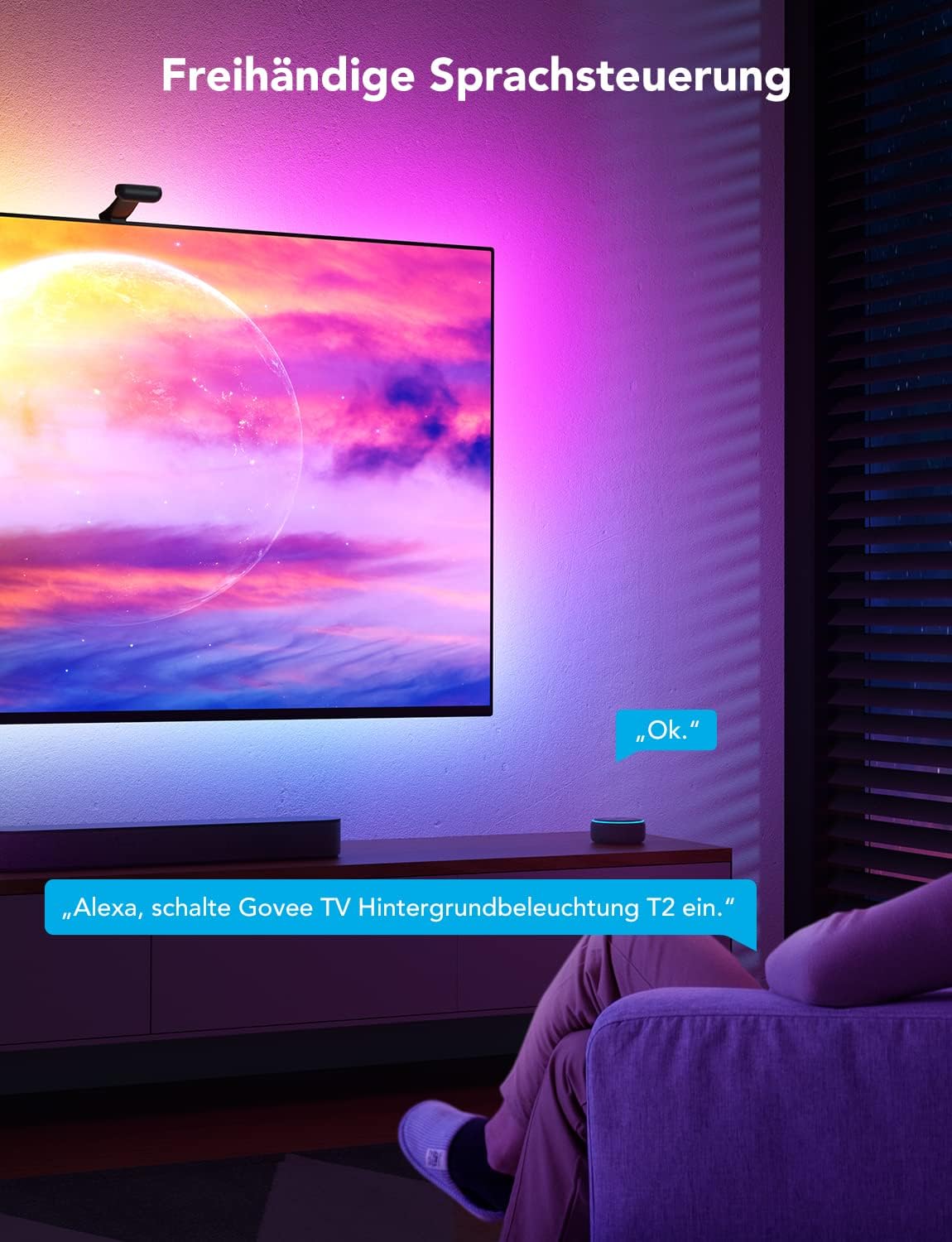 Govee Envisual TV Backlight T2 with Dual Camera for 55-65 Inch TV and PC,