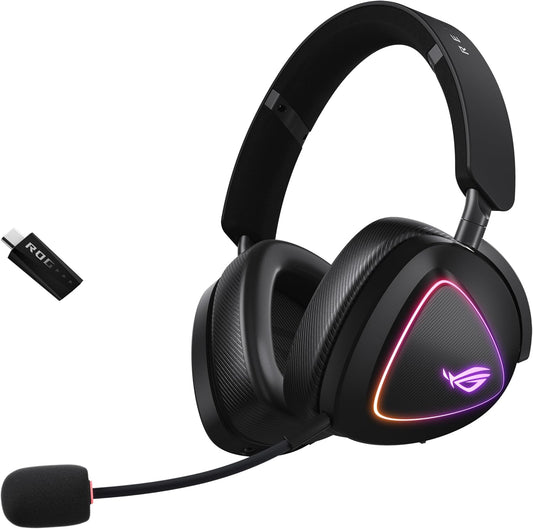 ASUS ROG Delta II Wireless Gaming Headset Black with 50mm Titanium Drivers, RGB & Dual Wireless Connectivity Games Corner 