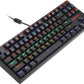 Redragon K576R DAKSA Mechanical Gaming Keyboard Wired USB LED Rainbow Backlit Compact Mechanical Gamers Keyboard 87 Keys for PC Computer Laptop Blue Switches (Black)