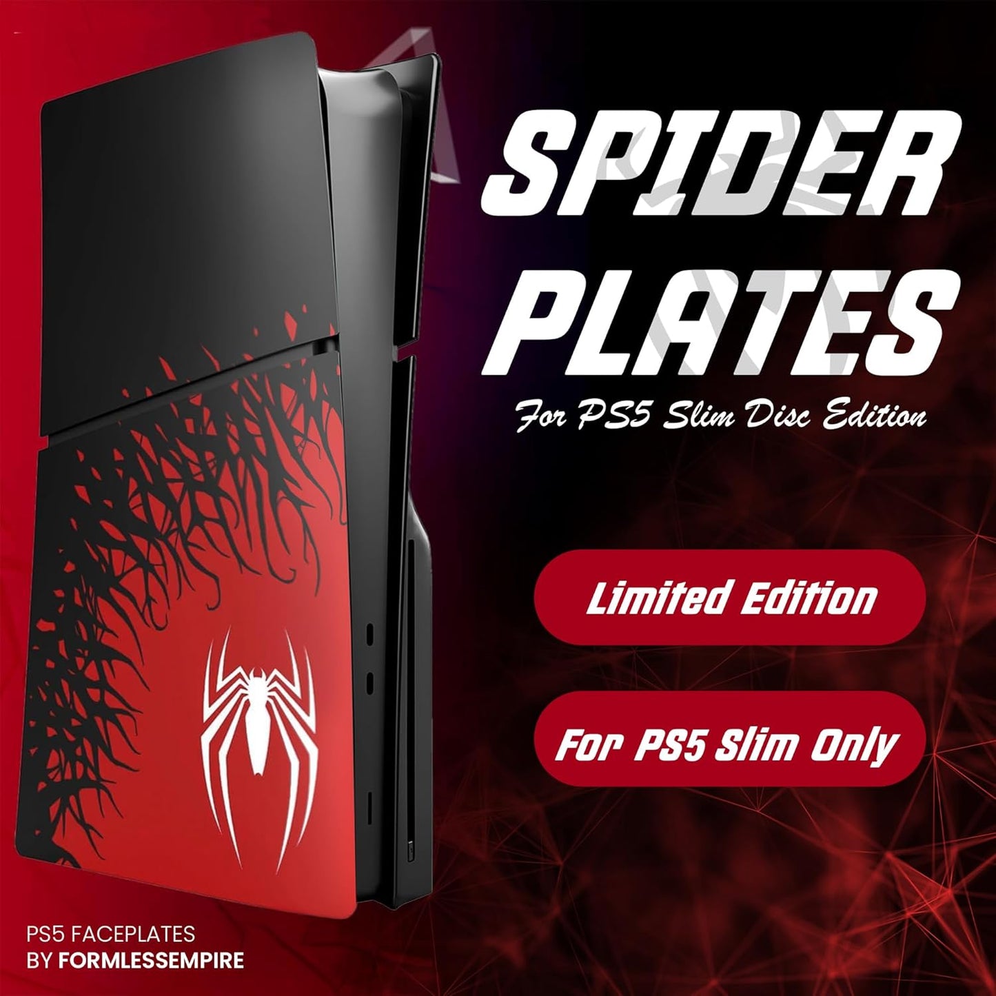 Faceplate for PS5 Slim Disc Edition,Spider-Man 2 Plates for PS5 Console Cover Plates, Premium ABS Faceplate Shell Covers for Playstation 5 Slim Disc Edition