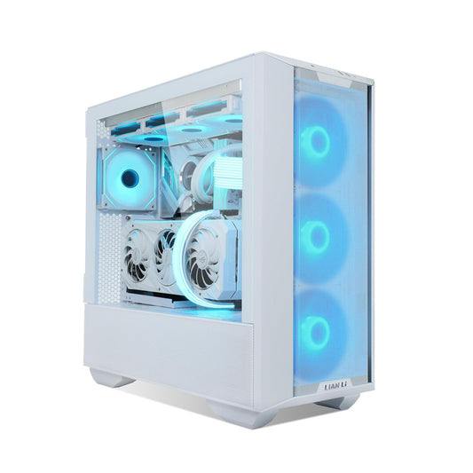 LIAN LI LANCOOL III E-ATX PC Case, Spacious RGB Gaming Computer Case with Hinged Tempered Glass Doors, Fine Mesh Panels, 4x140mm PWM Fans Pre-Installed High Airflow Chassis (White)