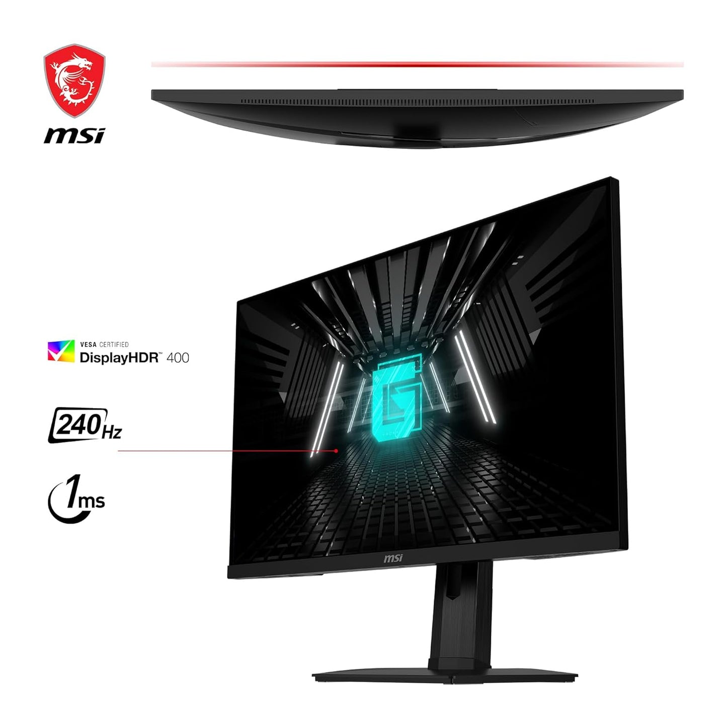 MSI G274QPX 27 Inch 2K WQHD Gaming Monitor - 2560 x 1440 Rapid IPS Panel, 240 Hz  1ms GtG, 98% DCI-P3 Colour Gamut, HDR 400, Type-C PD 65W, G-SYNC...
