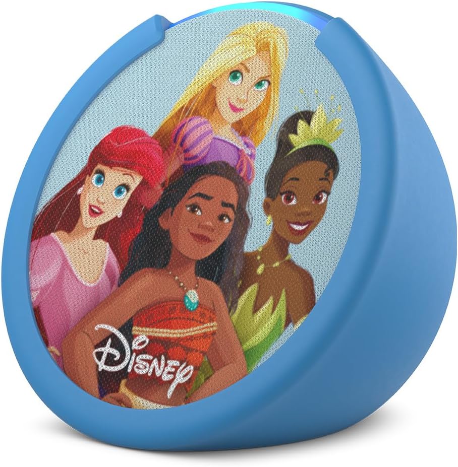 Amazon Echo Pop Kids (Newest Model) – Disney Princess Design, Kids’ Audiobooks, Sleep Routines & Alexa+ Learning Experiences