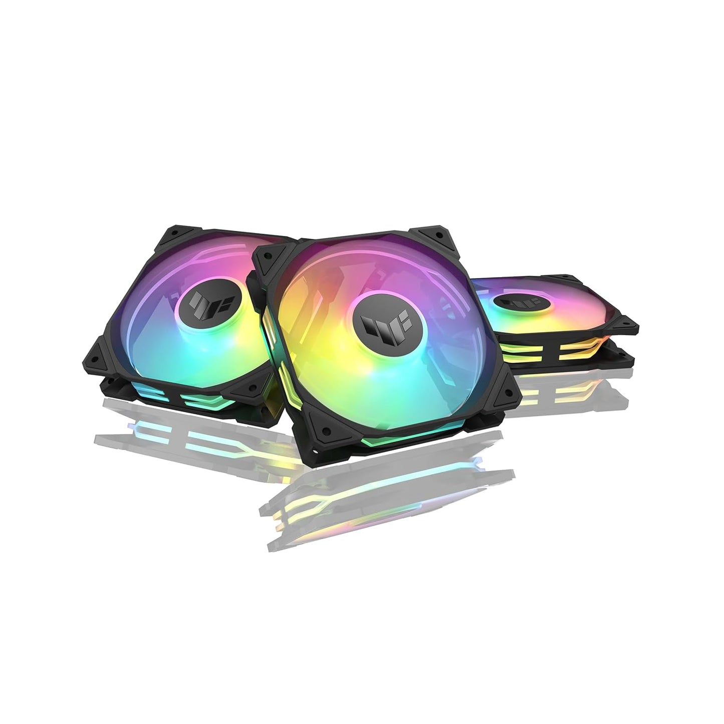 ASUS TUF Gaming TR120 ARGB Reverse Triple Pack Black Edition 120mm Fans (28mm Frame, Static Pressure at 2.75mm H2O, 76.3CFM Airflow, Dual Layer LED Matrix, Aura Sync