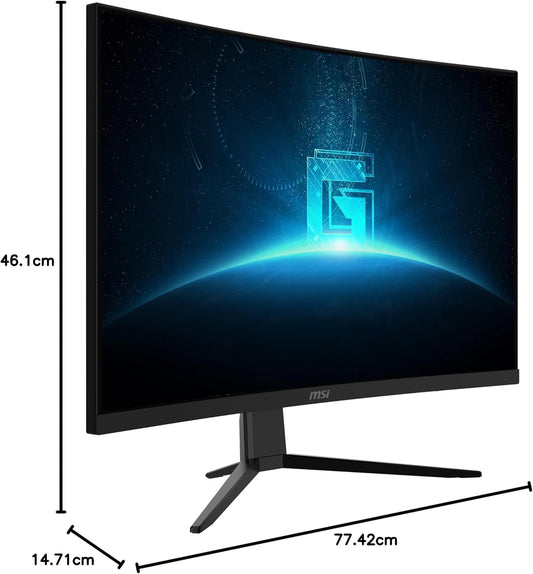 MSI G27C3F Curved Gaming Monitor Full HD Anti-Glare 1ms 1920 x 1080 180Hz, Refresh Rate Resolution, 27", Black