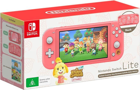 Nintendo Switch Lite Animal Crossing: New Horizons Isabelle Aloha Edition + Animal Crossing New Horizons game