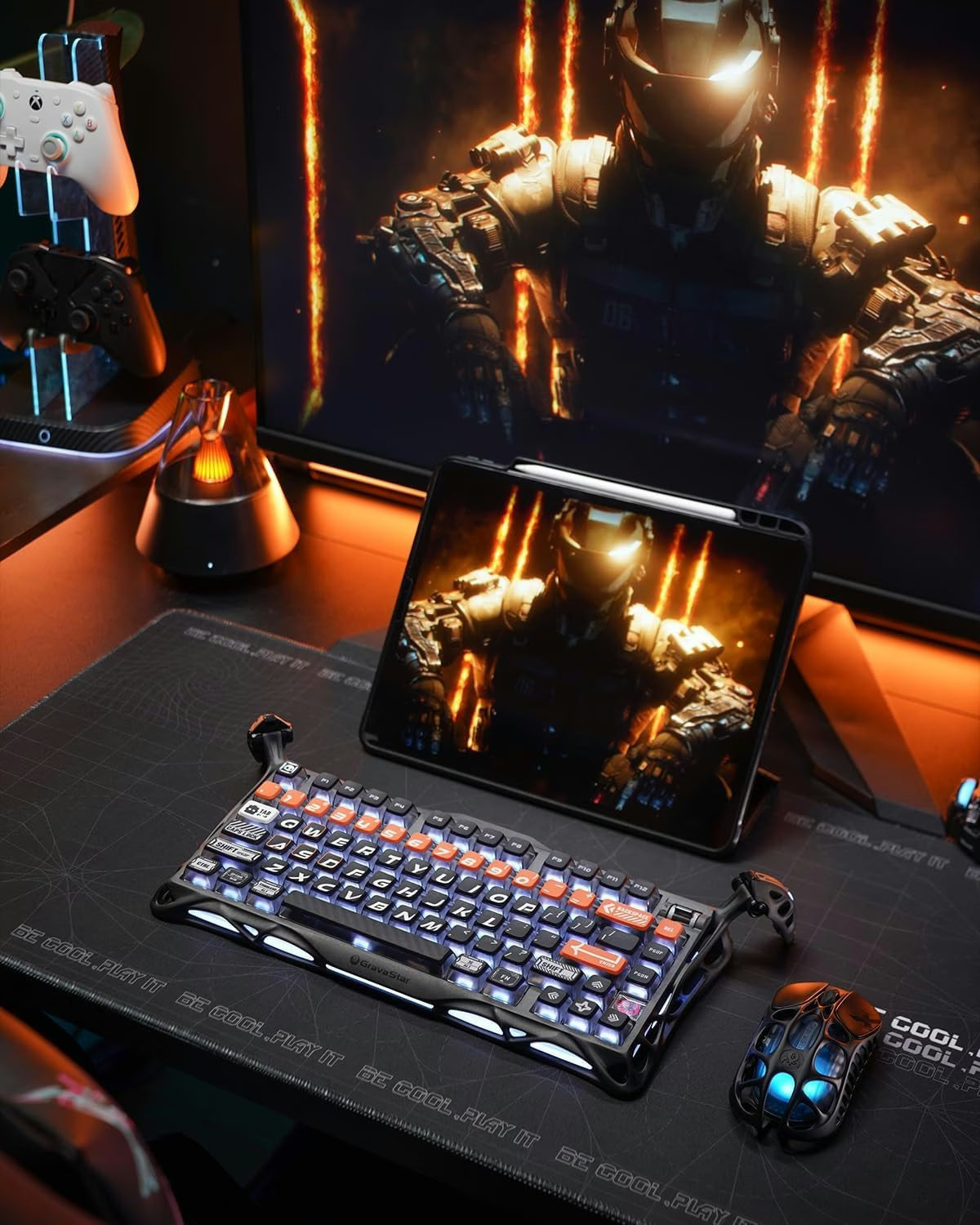 GravaStar Mercury K1 Pro Gaming Keyboard, Wireless, Aluminium Alloy, 75% Layout, Custom Mechanical Keyboard, Durable Design with Unique Aesthetics, CyberFlare