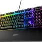 SteelSeries USB Apex 5 Hybrid Mechanical Gaming Keyboard – Per-Key RGB Illumination – Aircraft Grade Aluminum Alloy Frame – OLED Smart Display (Hybrid Blue Switch)-GC