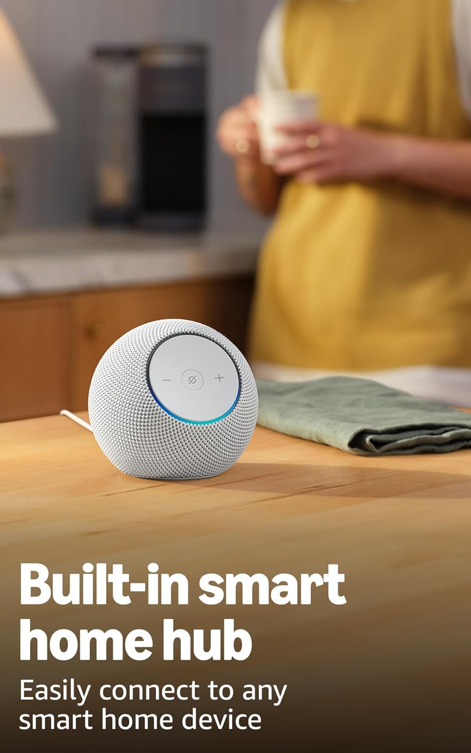 Amazon Echo Dot Max (Newest Model) – Alexa Smart Speaker with Room-Filling Sound, 3x Bass, Built-in Smart Home Hub & Alexa+ (Glacier White)