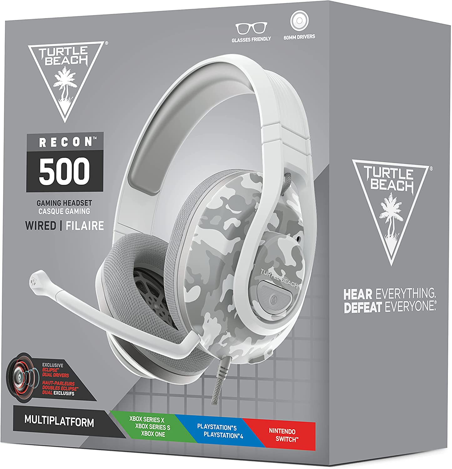 Turtle Beach Recon 500 Arctic Camo Wired Multiplatform Gaming Headset - PS5, PS4, PC, Xbox Series X|S, Xbox One and Nintendo Switch - Games Corner