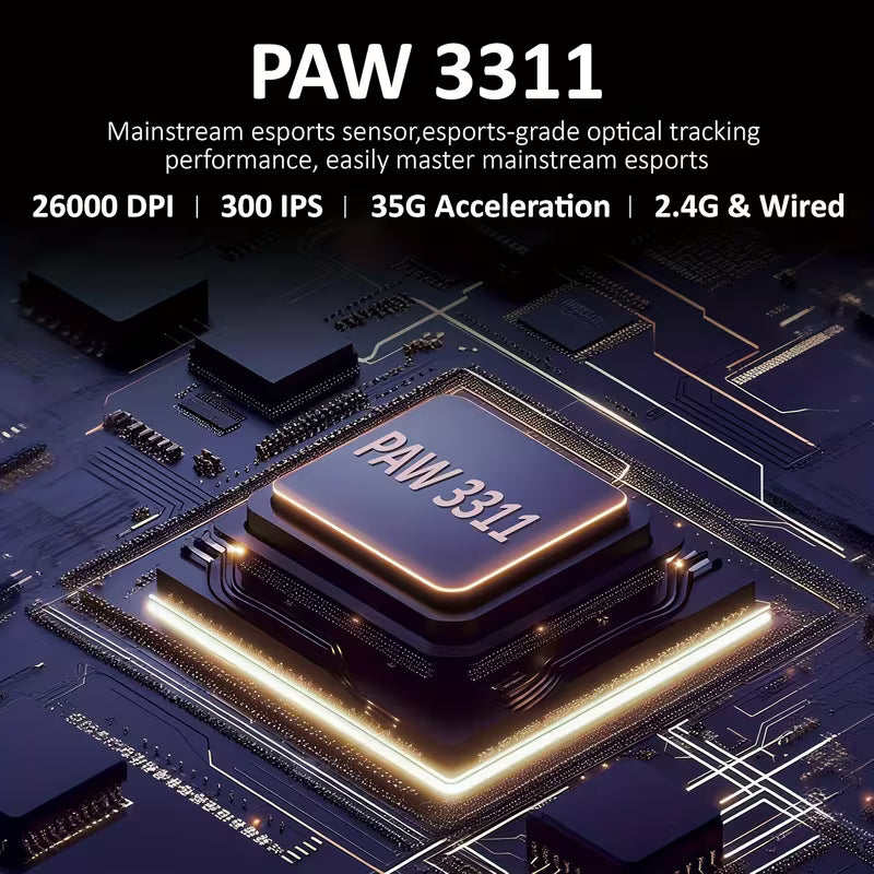 AJAZZ AJ139V2 MC Wireless 1000Hz Mouse - Suitable for Gaming And E-Sports - Supports 2.4G/Wired - Lightweight Weighs about 66G, More Comfortable in Hand, Mouse + Charging Dock