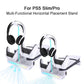Charging Station with Dual Controller Dock – Quiet Dual-Speed Fan, RGB Lighting, Horizontal Stand & Headset Holder for PS5 Slim/Pro Cooling &  PS5 Disc & Digital Editions