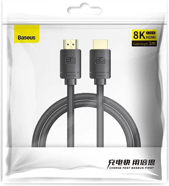 Baseus Cable Baseus High Definition Series HDMI 2.1 cable, 8K 60Hz, 3D, HDR, 48Gbps, 1m (black)