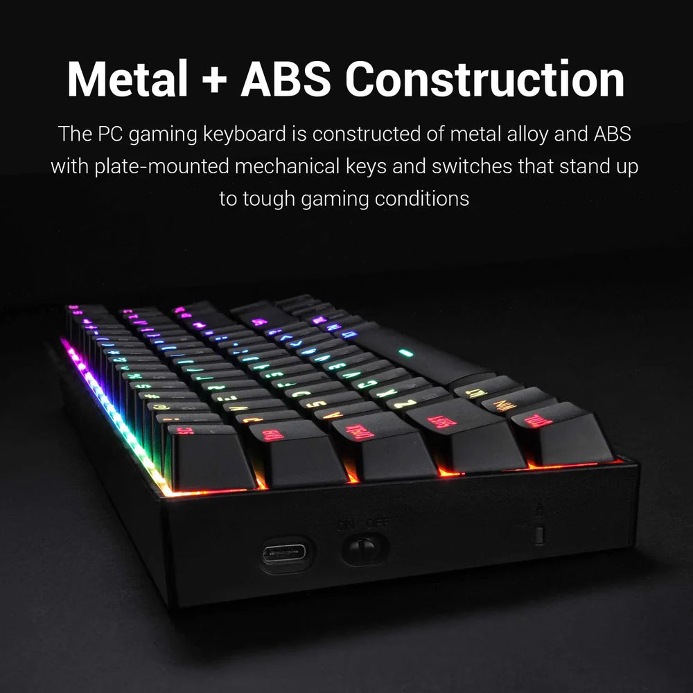 Redragon DEIMOS K599 - TKL 2.4G+Wired RGB Mechanical Red Switch Keyboard