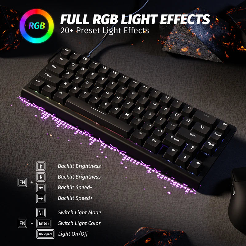 ATTACK SHARK X68 HE Rapid Trigger Keyboard Magnetic Switch-BLACK