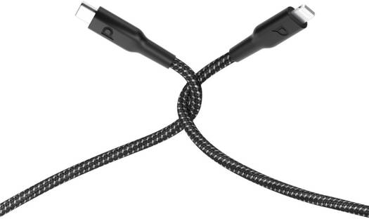 Powerology New Braided Type-C to Lightning Cable, 1.2M Length, PD 60W, 30000+ Bends, Fast Charging, P23BRCL12BK