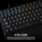 CORSAIR K70 CORE RGB Mechanical Gaming Keyboard - Pre-lubricated Corsair MLX Red Linear Keyswitches - Sound Dampening - Media Control Dial - iCUE Compatible - QWERTY NA Layout - Black
