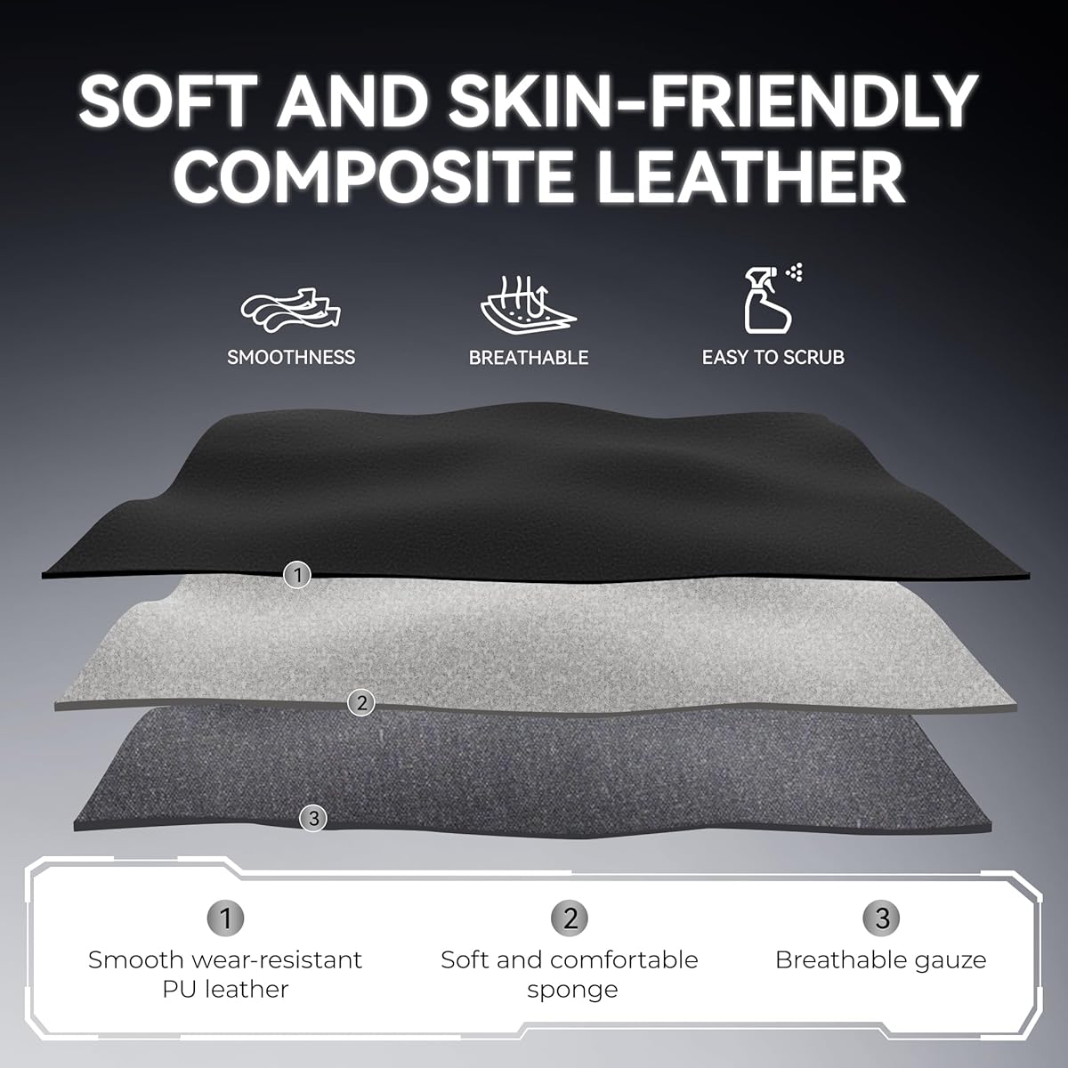 OneGame Gaming Chair, High Back Computer Leather Game Chair 155°Adjustable Backrest Swivel Ergonomic Office Gamer Chair with Lumbar Support-White&Black