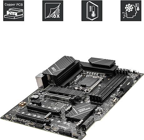 MSI PRO Z790-P WiFi ProSeries Motherboard, Supports 12th/13th Gen Intel Processors, LGA 1700, DDR5, PCIe 5.0, M.2, 2.5Gbps LAN, USB 3.2 Gen2, Wi-Fi 6E, ATX