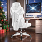 OneGame Video Gaming Chair, Breathable Swivel Chair Adjustable Backrest Ergonomic PC with Lumbar Support, White