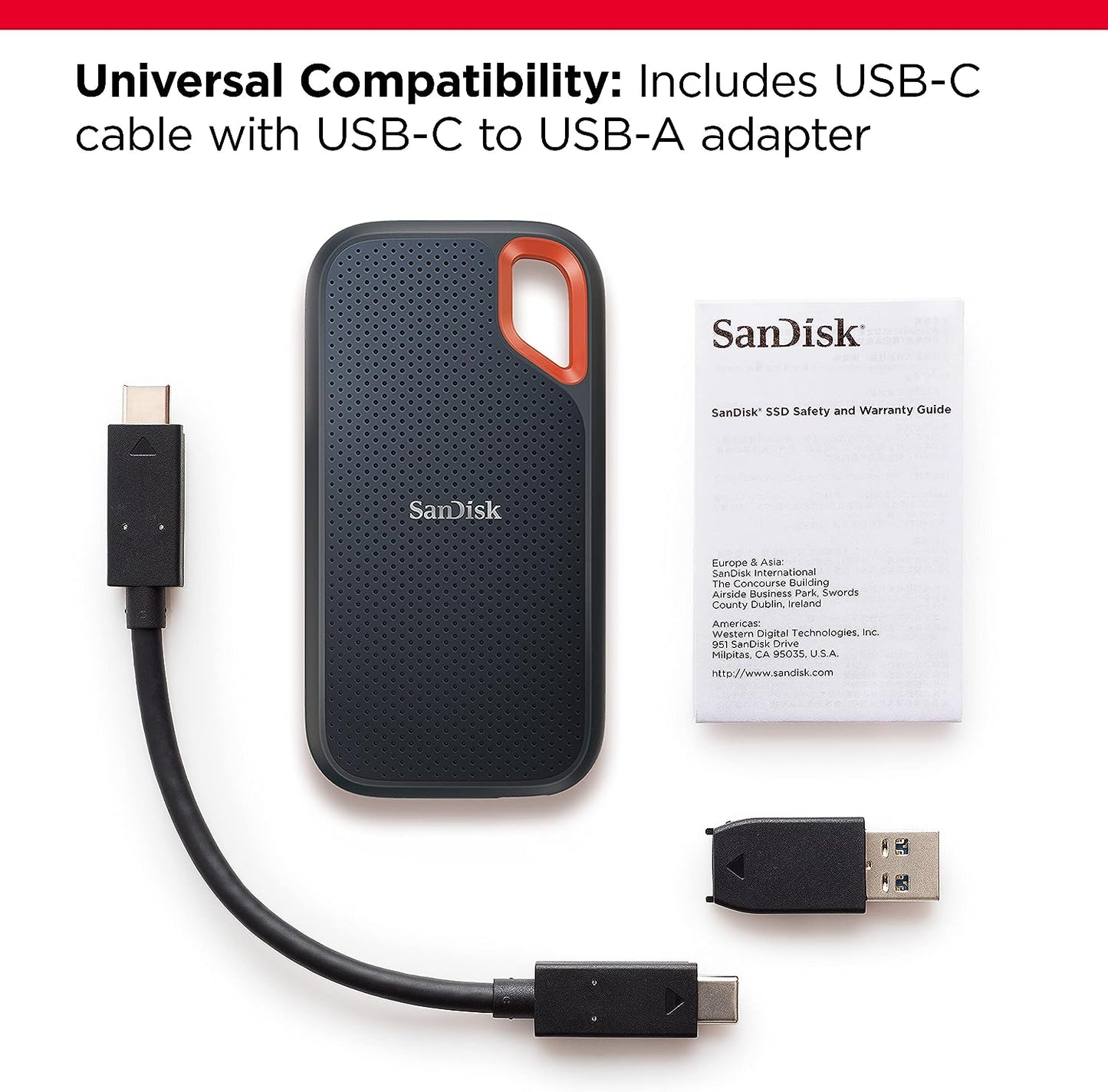 SanDisk 1TB Extreme Portable SSD - Up to 1050MB/s - USB-C, USB 3.2 Gen 2 - External Solid State Drive