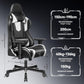 OneGame Gaming Chair, High Back Computer Leather Game Chair 155°Adjustable Backrest Swivel Ergonomic Office Gamer Chair with Lumbar Support-White&Black