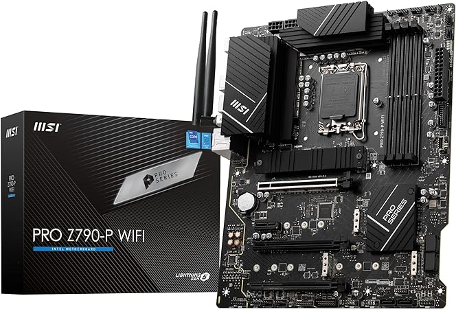 MSI PRO Z790-P WiFi ProSeries Motherboard, Supports 12th/13th Gen Intel Processors, LGA 1700, DDR5, PCIe 5.0, M.2, 2.5Gbps LAN, USB 3.2 Gen2, Wi-Fi 6E, ATX