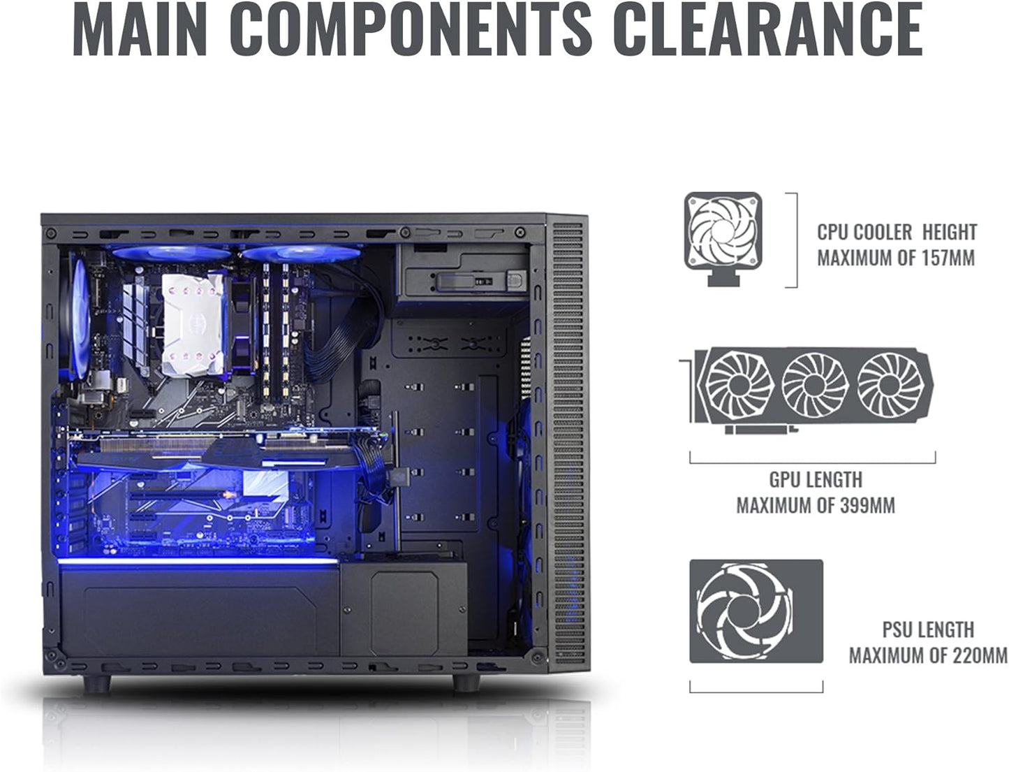 Cooler MasterMCB-E500L-KA5N-S00 MasterBox E500L Mid Tower Case -Silver