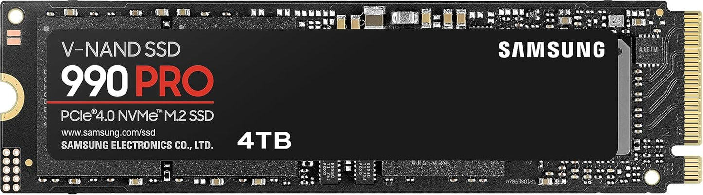 SAMSUNG 990 PRO SSD 4TB PCIe 4.0 M.2 2280 Internal Solid State Hard Drive, Seq. Read Speeds Up to 7,450 MB/s for High End Computing, Gaming, and Heavy Duty Workstations