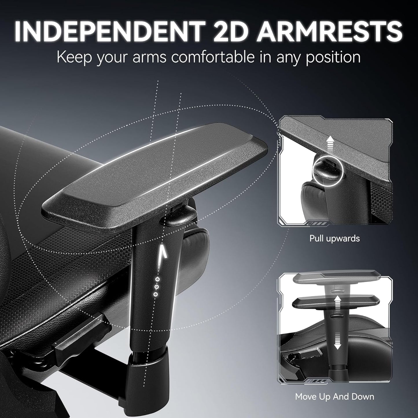 OneGame Gaming Chair Ergonomic, Racing Style PU Leather Game Chair, Adjustable Backrest Swivel Ergonomic Gamer Chair with Lumbar Support, Black