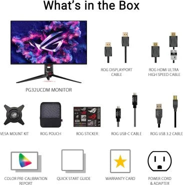 Asus ROG Swift PG32UCDM 32" 4K OLED 240Hz Gaming Monitor - 90LM09T0-B01370